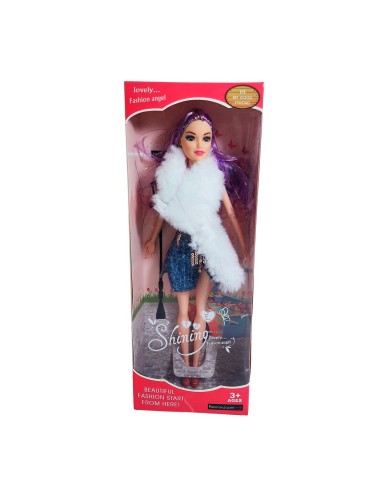 Muñeca Juguete Niñas Con Vestido Lentejuela Y Bufanda