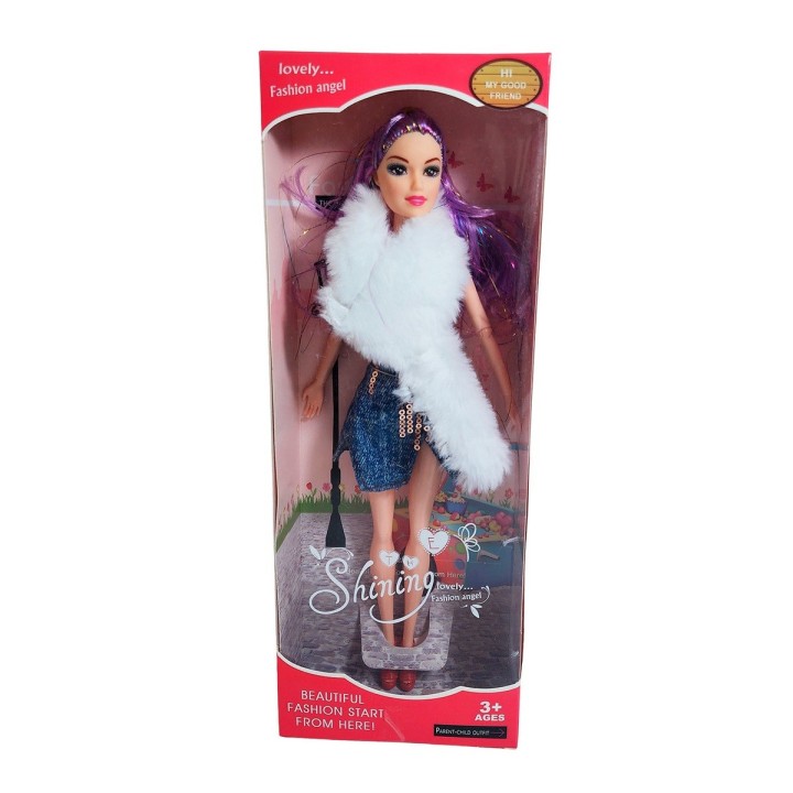 Muñeca Juguete Niñas Con Vestido Lentejuela Y Bufanda
