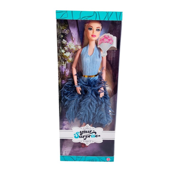 Muñeca Juguete Niñas Con Vestido Elegante Y Cabello Largo