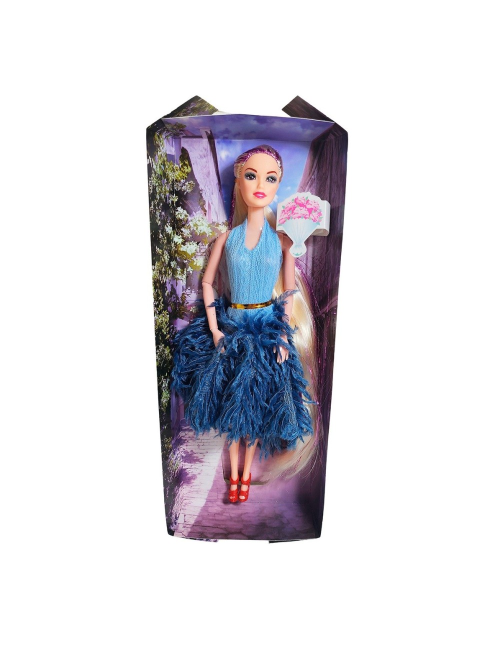 Muñeca Juguete Niñas Con Vestido Elegante Y Cabello Largo