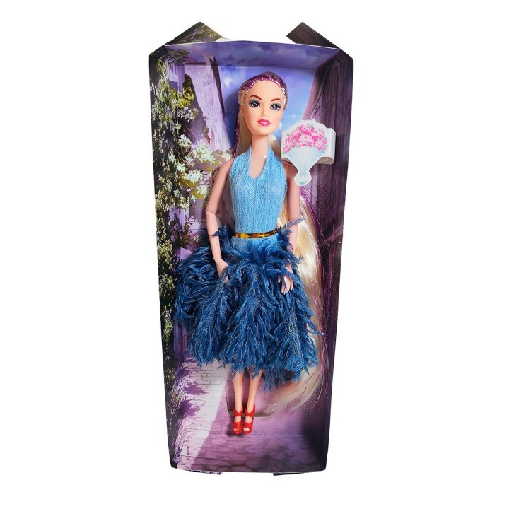 Muñeca Juguete Niñas Con Vestido Elegante Y Cabello Largo