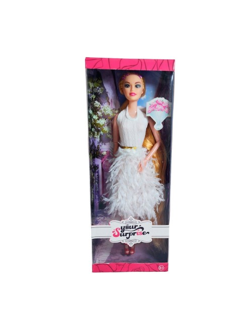 Muñeca Juguete Niñas Con Vestido Elegante Y Cabello Largo