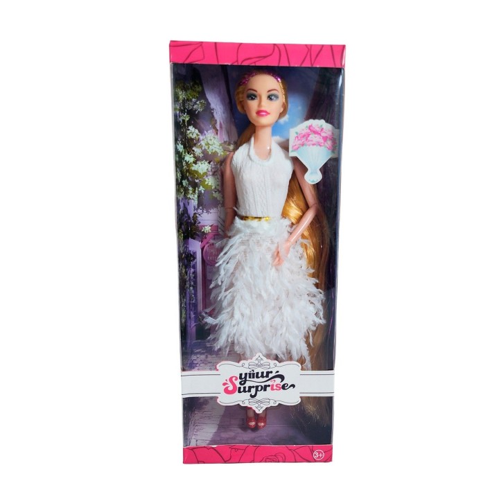 Muñeca Juguete Niñas Con Vestido Elegante Y Cabello Largo