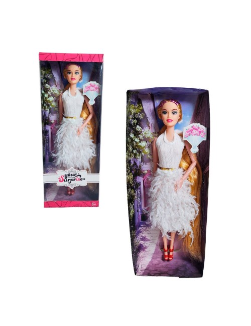 Muñeca Juguete Niñas Con Vestido Elegante Y Cabello Largo