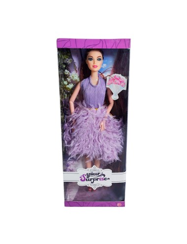 Muñeca Juguete Niñas Con Vestido Elegante Y Cabello Largo