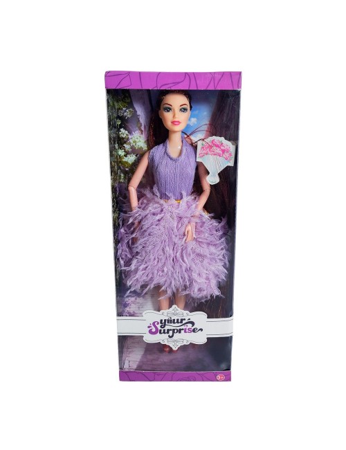 Muñeca Juguete Niñas Con Vestido Elegante Y Cabello Largo