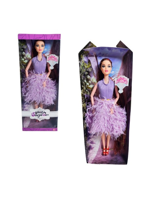 Muñeca Juguete Niñas Con Vestido Elegante Y Cabello Largo