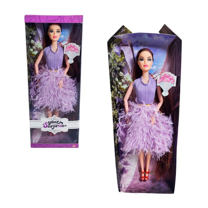 Muñeca Juguete Niñas Con Vestido Elegante Y Cabello Largo
