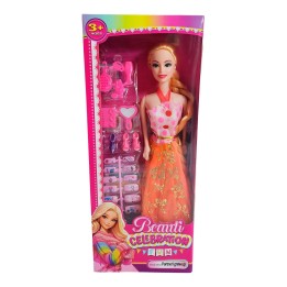 Muñeca Juguete Niñas Con Vestido Elegante Accesorios Uñas