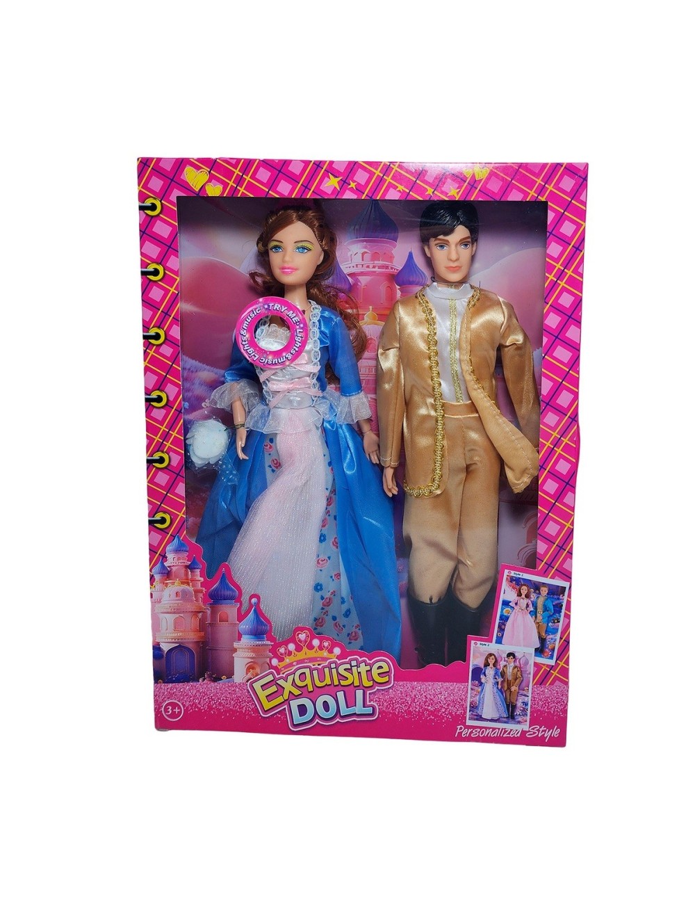 Muñeca Princesa Y Muñeco Principe Con Vestido Elegante Gala