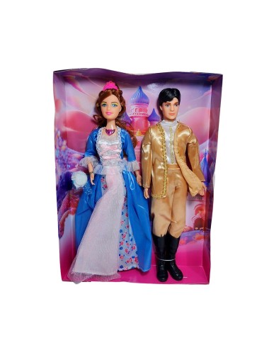 Muñeca Princesa Y Muñeco Principe Con Vestido Elegante Gala