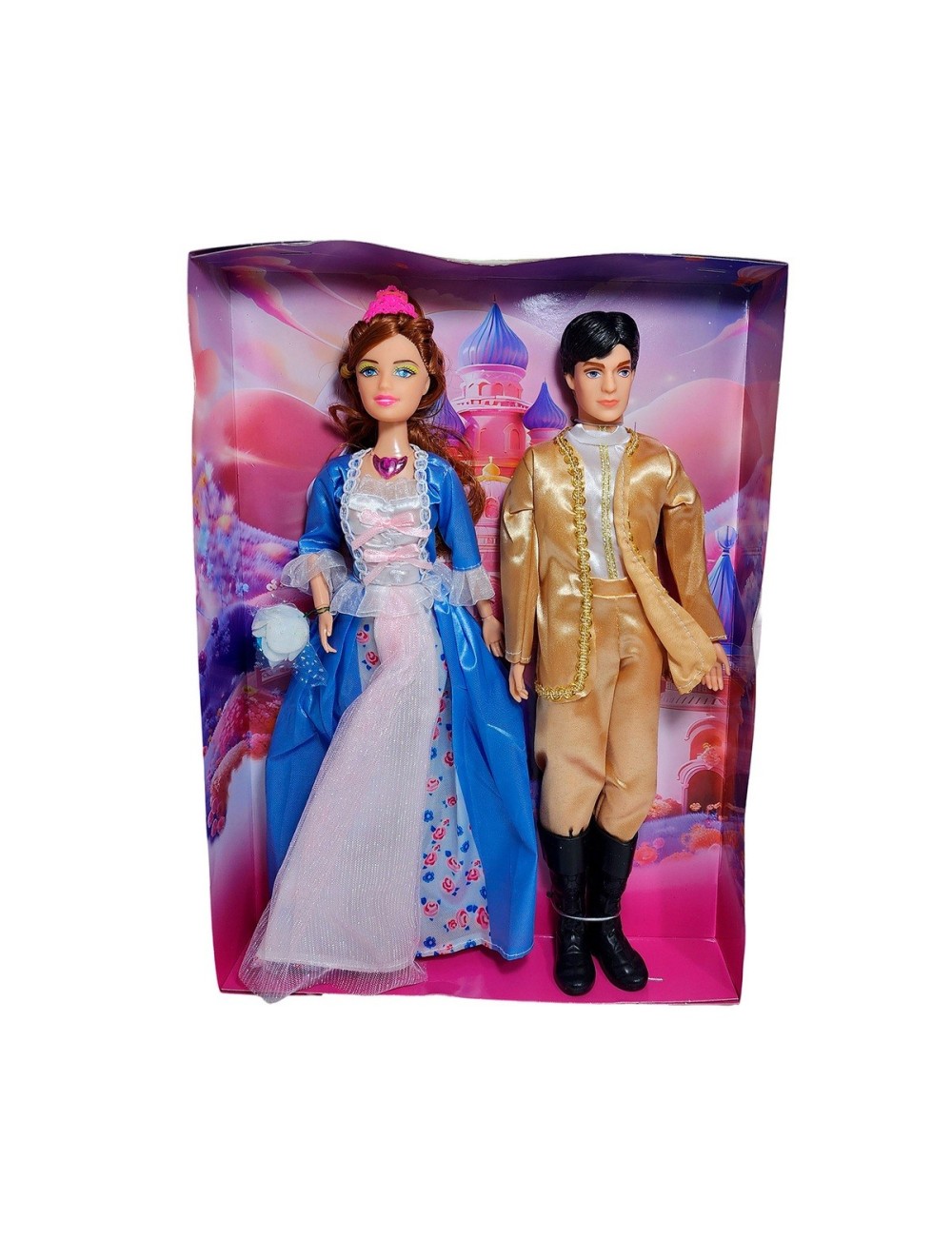 Muñeca Princesa Y Muñeco Principe Con Vestido Elegante Gala