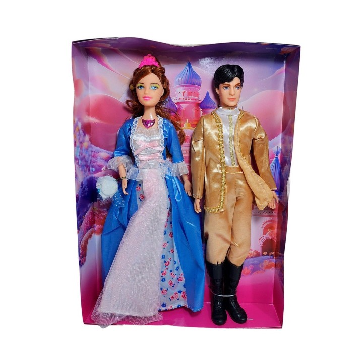 Muñeca Princesa Y Muñeco Principe Con Vestido Elegante Gala