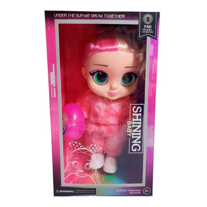 Muñeca Bebe Pijama Peluche Fashion + Mascota Juguete