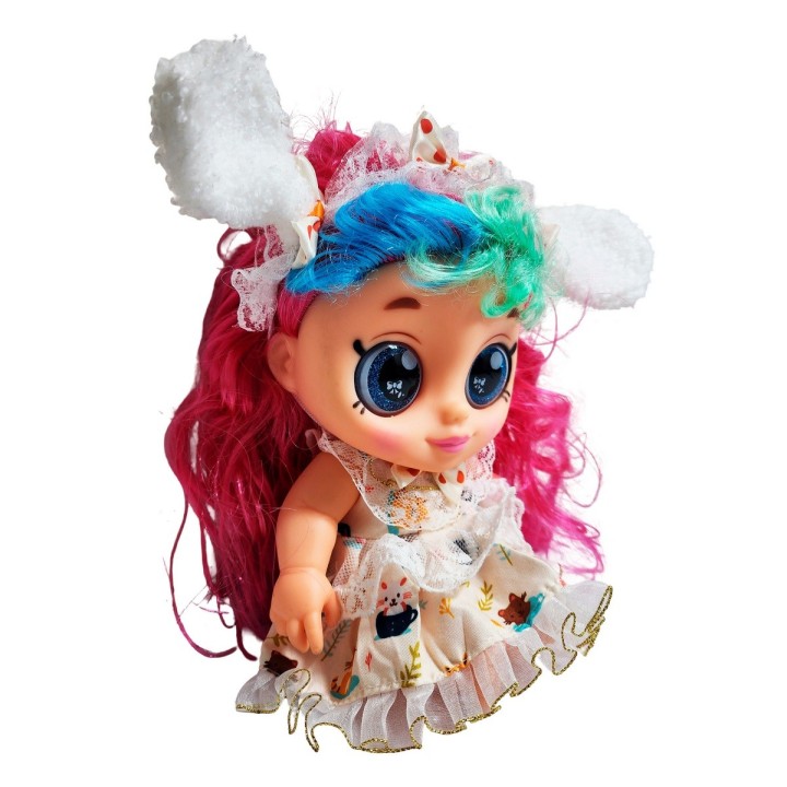 Muñeca Ojos Expresivos Con Vestido Juguete Interactivo Niñas