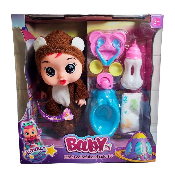 Muñeco Bebe Bebote Con Pijama Peluche Bacinilla Tetero