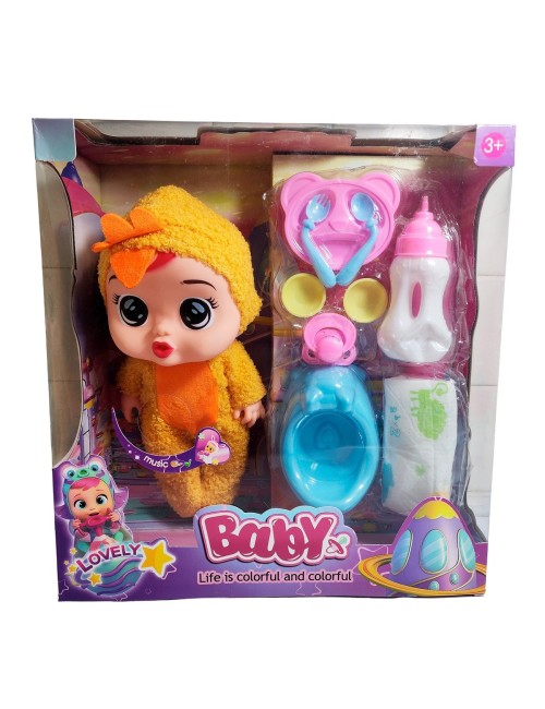 Muñeco Bebe Bebote Con Pijama Peluche Bacinilla Tetero