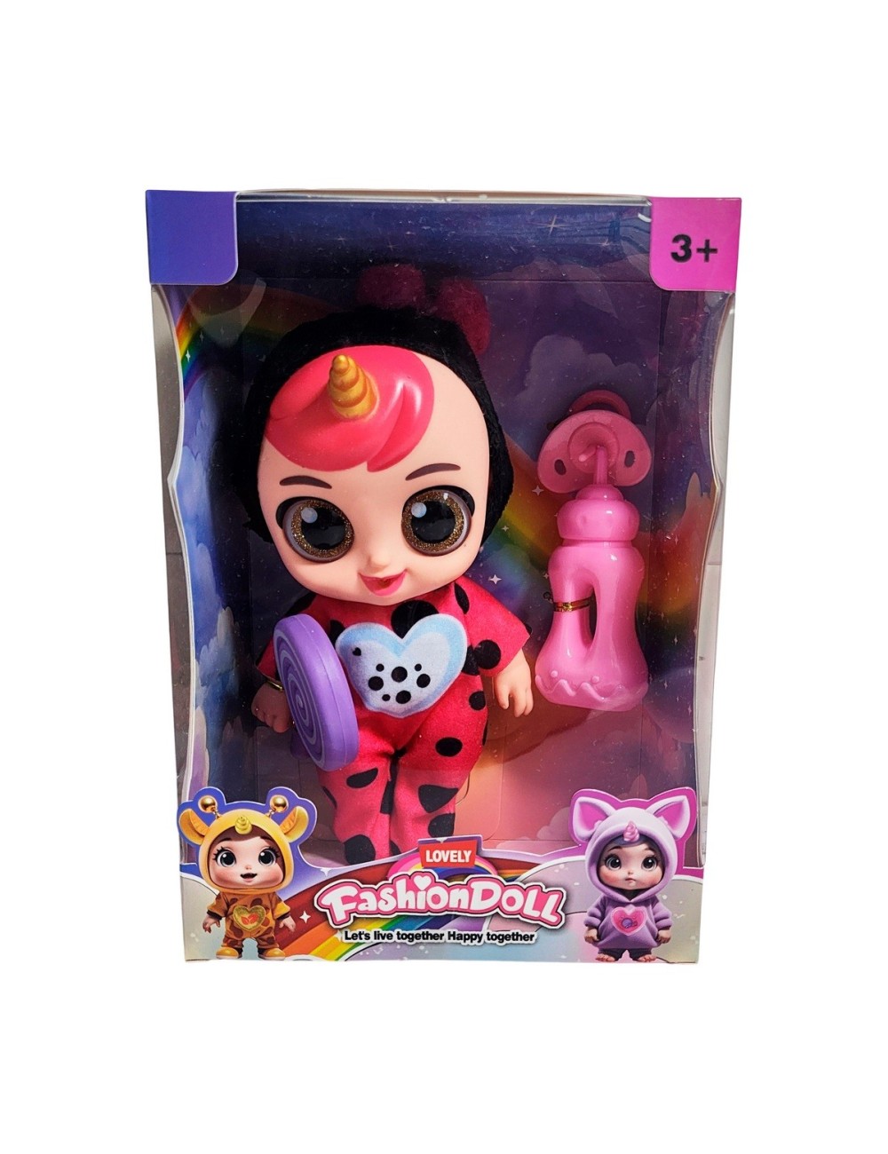 Muñeco Bebe Bebote Con Pijama Peluche Paleta Y Tetero