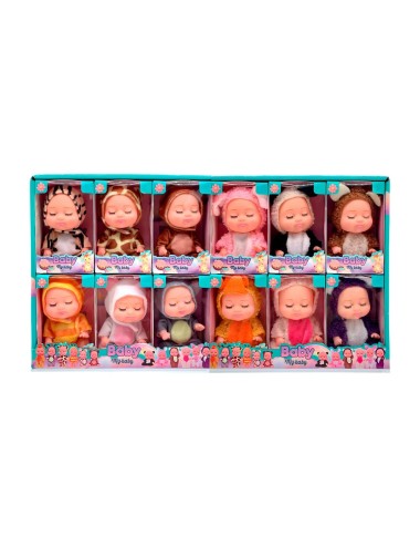 Muñeco Mini Bebe Bebote Con Pijama Peluche Animalitos X 12