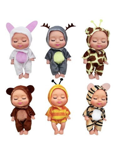 Muñeco Mini Bebe Bebote Con Pijama Peluche Animalitos X 12