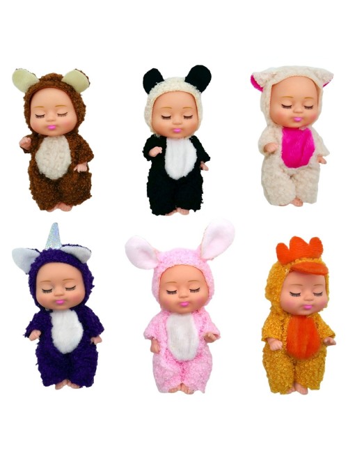 Muñeco Mini Bebe Bebote Con Pijama Peluche Animalitos X 12