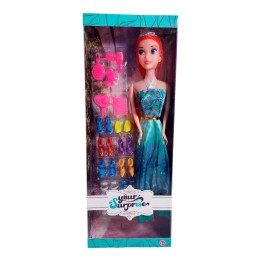 Muñeca Vestido Princesa Con Corona + Zapatos Y Accesorios