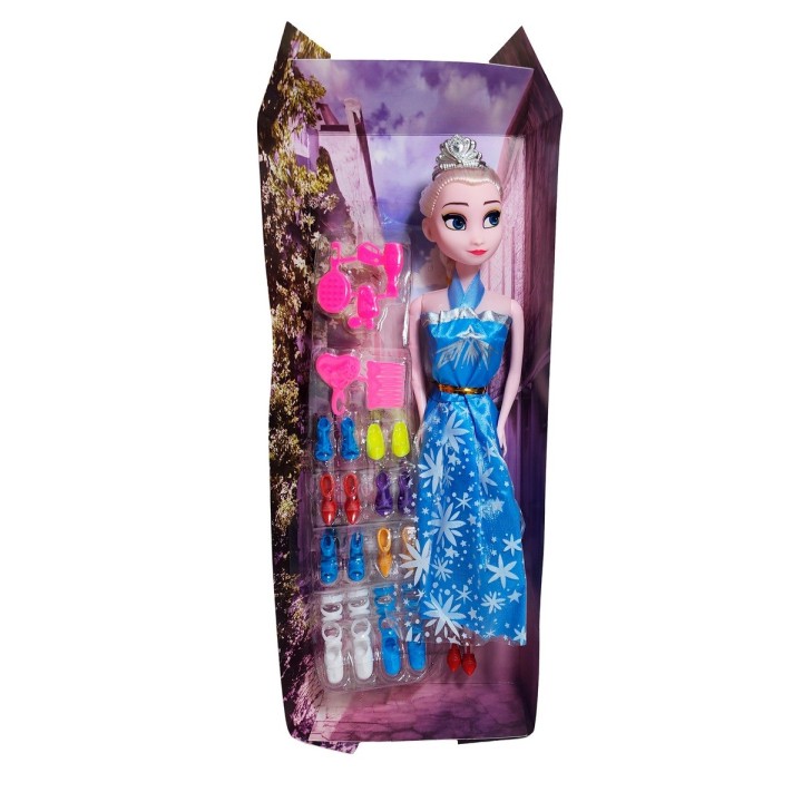 Muñeca Vestido Princesa Con Corona + Zapatos Y Accesorios