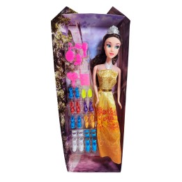 Muñeca Vestido Princesa Con Corona + Zapatos Y Accesorios