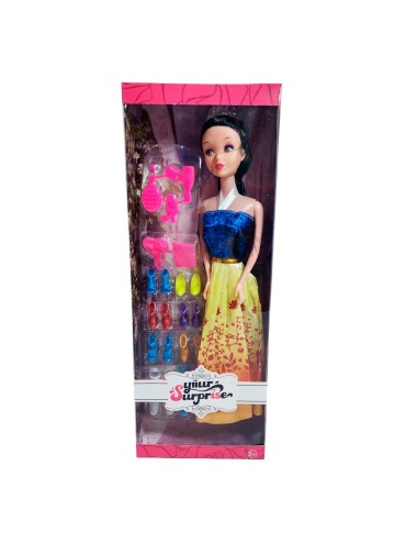 Muñeca Vestido Princesa Con Corona + Zapatos Y Accesorios