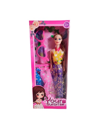 Muñeca Con Vestidos + Gafas De Juguete Niñas Interactivo