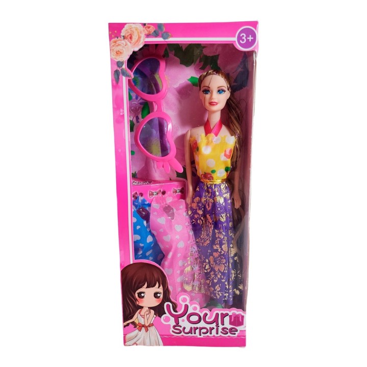 Muñeca Con Vestidos + Gafas De Juguete Niñas Interactivo