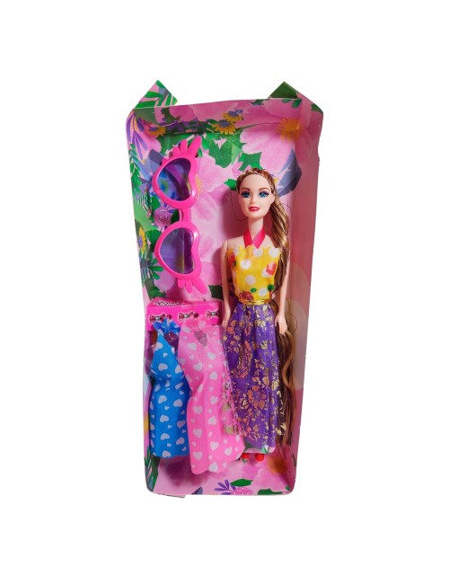 Muñeca Con Vestidos + Gafas De Juguete Niñas Interactivo