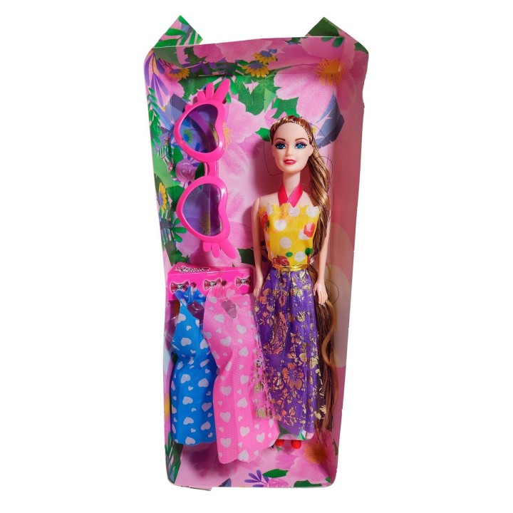 Muñeca Con Vestidos + Gafas De Juguete Niñas Interactivo