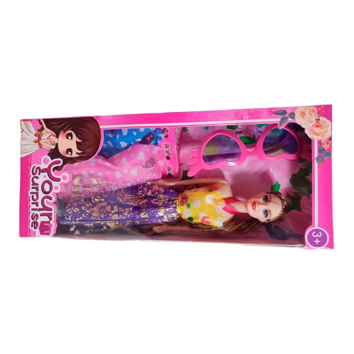 Muñeca Con Vestidos + Gafas De Juguete Niñas Interactivo