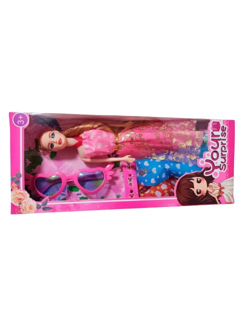Muñeca Con Vestidos + Gafas De Juguete Niñas Interactivo