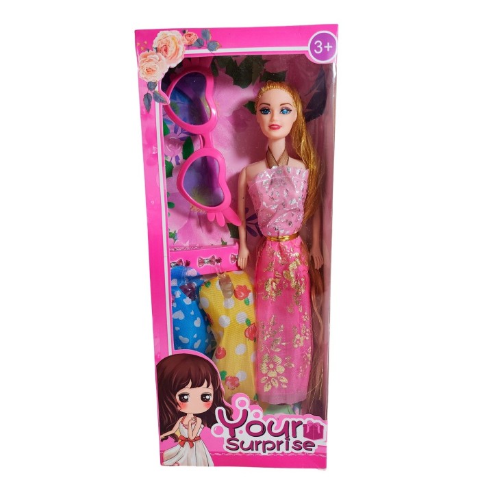 Muñeca Con Vestidos + Gafas De Juguete Niñas Interactivo