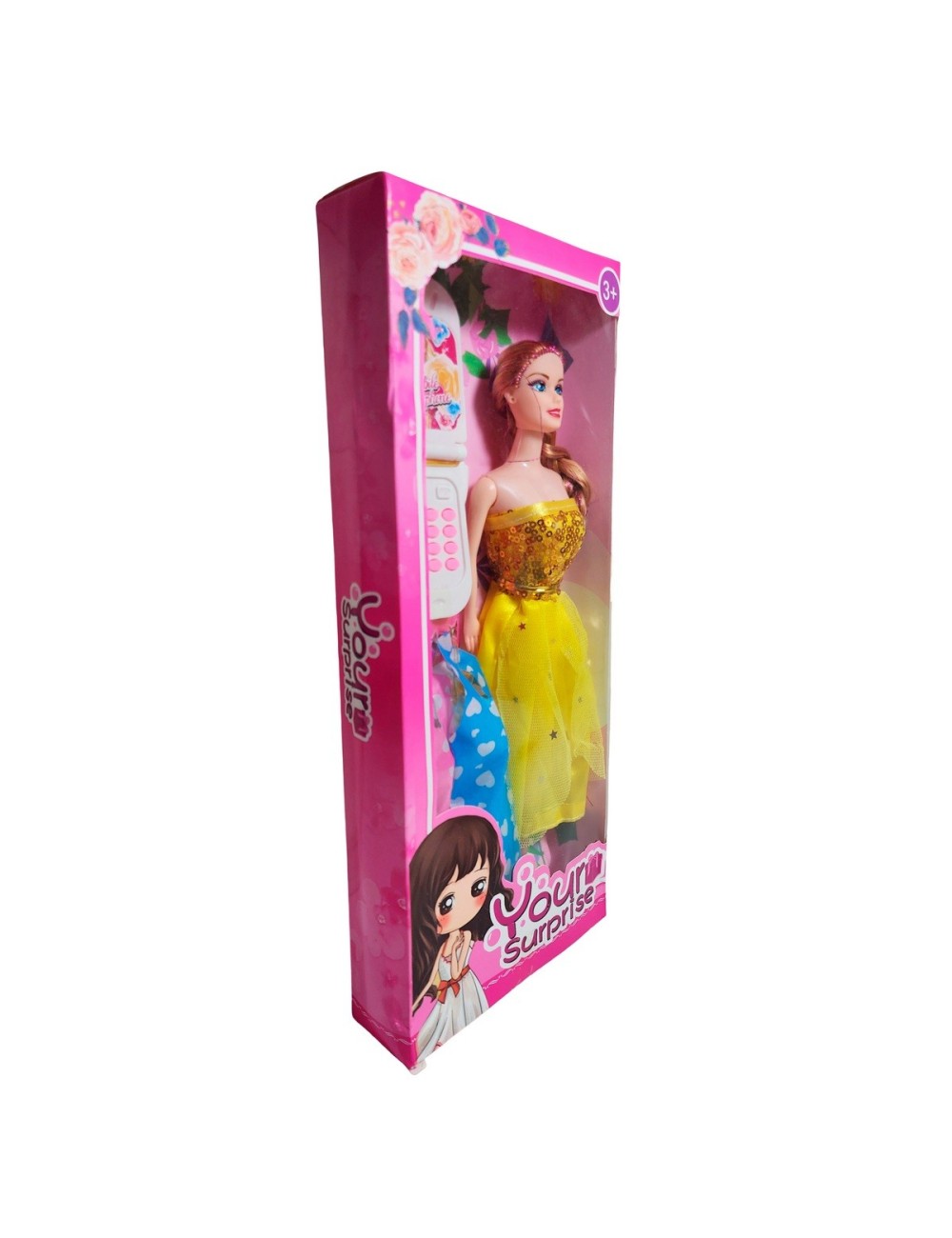 Muñeca Con Vestidos + Telefono De Juguete Niñas Interactivo