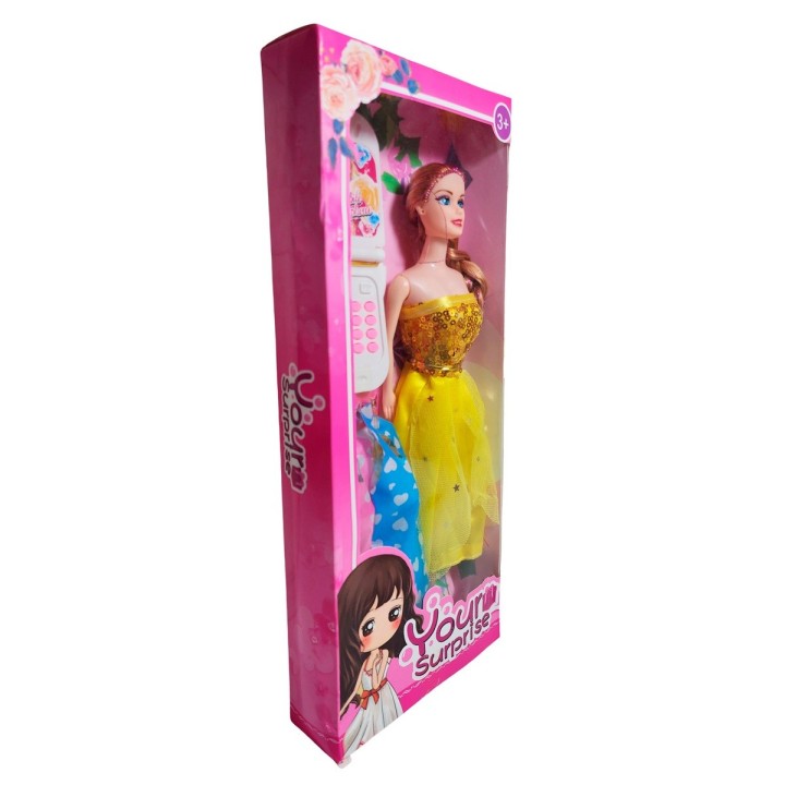 Muñeca Con Vestidos + Telefono De Juguete Niñas Interactivo