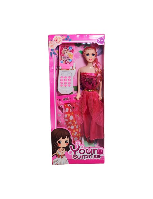 Muñeca Con Vestidos + Telefono De Juguete Niñas Interactivo
