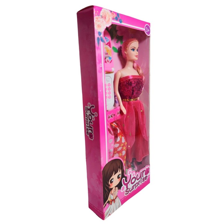 Muñeca Con Vestidos + Telefono De Juguete Niñas Interactivo