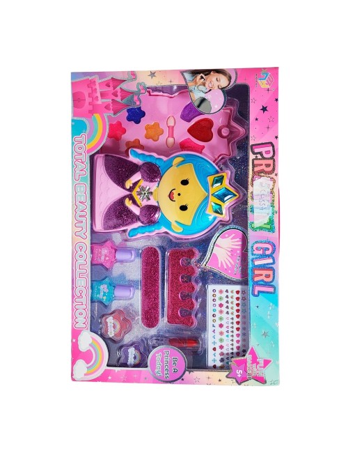 Kit Set De Maquillaje Manicure Figura Princesas Interactivo