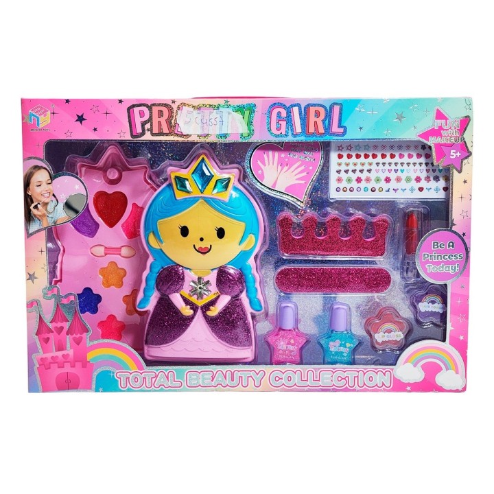 Kit Set De Maquillaje Manicure Figura Princesas Interactivo