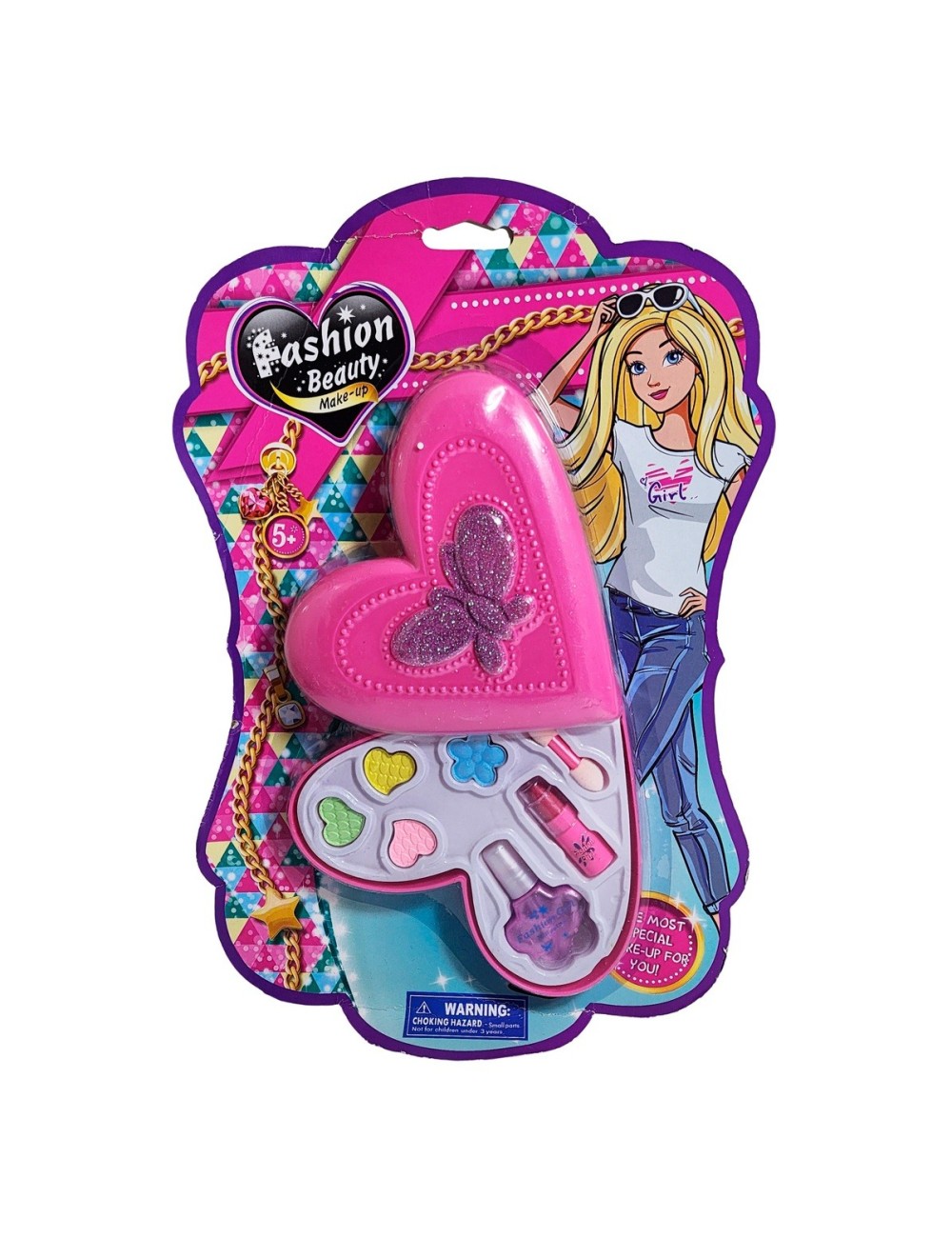 Kit De Maquillaje Set Para Niña Juguete Corazon Colores