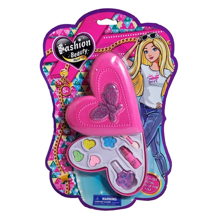 Kit De Maquillaje Set Para Niña Juguete Corazon Colores