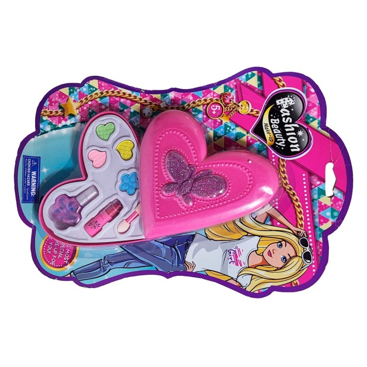 Kit De Maquillaje Set Para Niña Juguete Corazon Colores