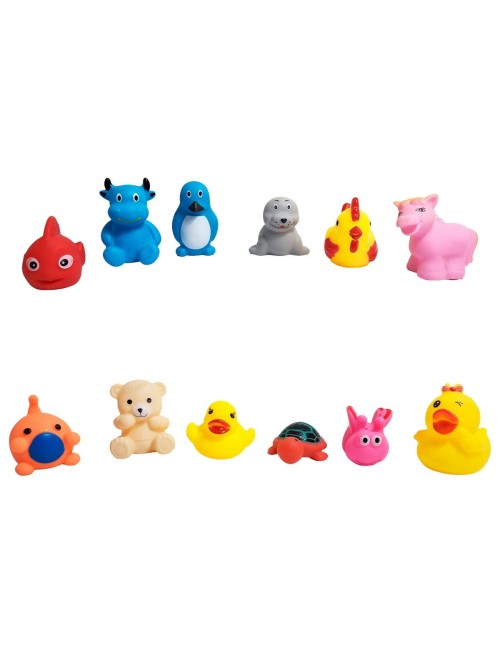 Animales Goma Bañera De Bebes, Juguete Juego Para Niños X 12