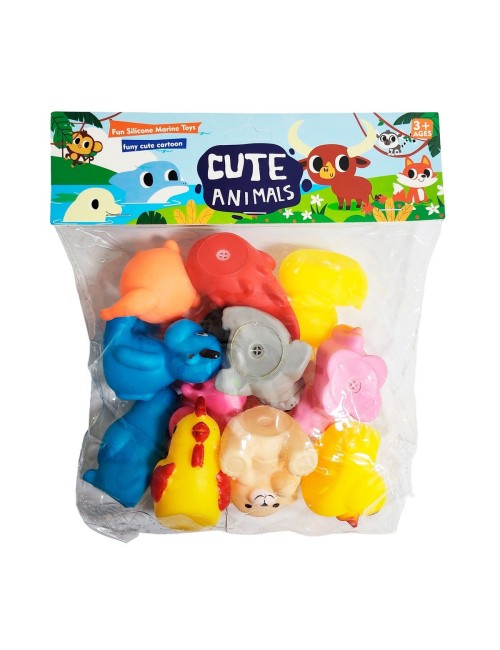 Animales Goma Bañera De Bebes, Juguete Juego Para Niños X 12