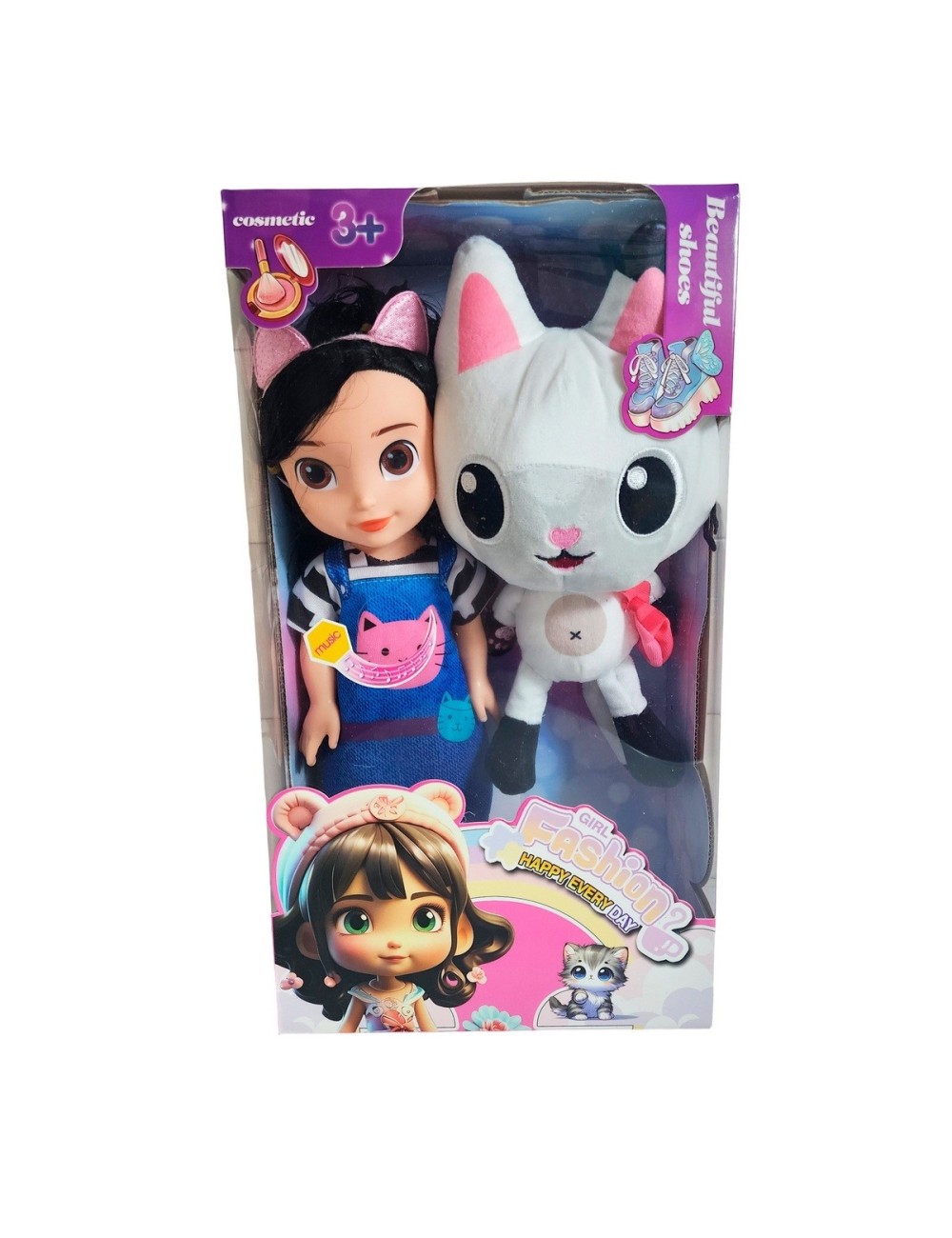 Muñeca Juguete Niñas Acompañado Mascota Peluche