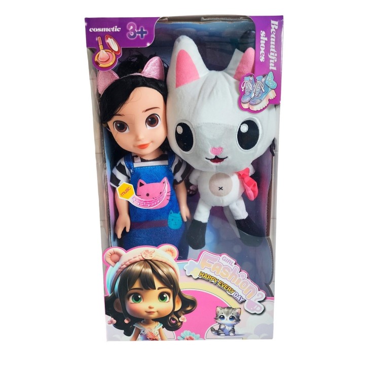 Muñeca Juguete Niñas Acompañado Mascota Peluche