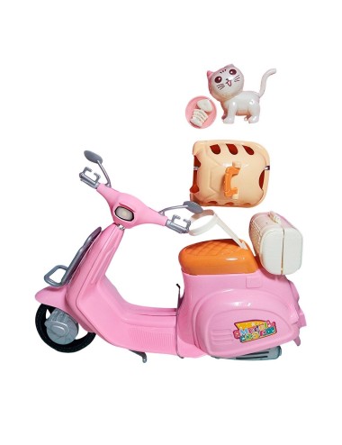 Muñeca Con Mascota Accesorios + Motocicleta De Juguete Niñas
